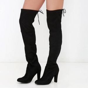 Steve Madden Gorgeous Black Over the Knee Boots
